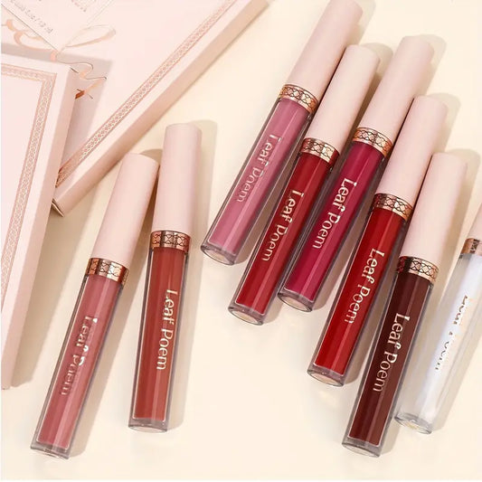 6 Pcs Nude Liquid Matte Lipstick Set – Long Lasting & Waterproof Velvet Gloss Kit