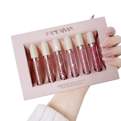 6 Pcs Nude Liquid Matte Lipstick Set – Long Lasting & Waterproof Velvet Gloss Kit