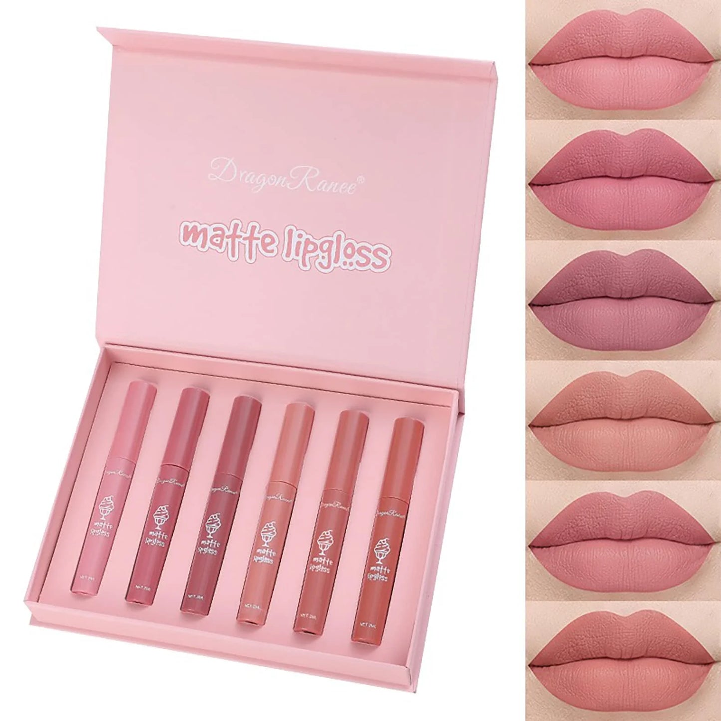 6 Pcs Nude Liquid Matte Lipstick Set – Long Lasting & Waterproof Velvet Gloss Kit