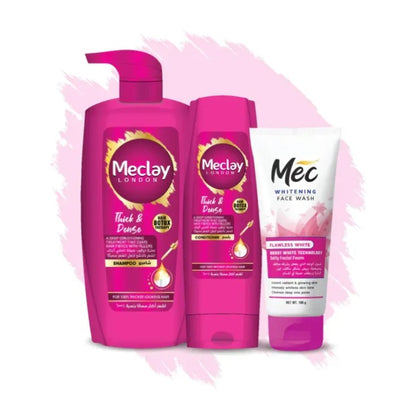 Meclay London Thick & Dense Shampoo & Conditioner + Mec Whitening Face Wash Combo